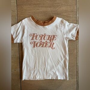 The bee & the fox unisex White and cognac 'Future Voter' T-Shirt ringer